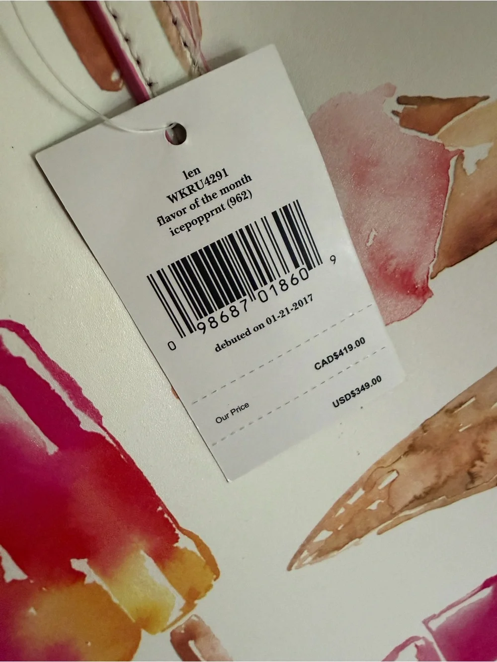 kate spade White Tote with Colorful Popsicle & Ice Cream Print